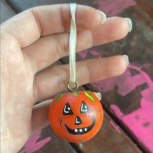 Hand-Painted Pumpkin Ornament